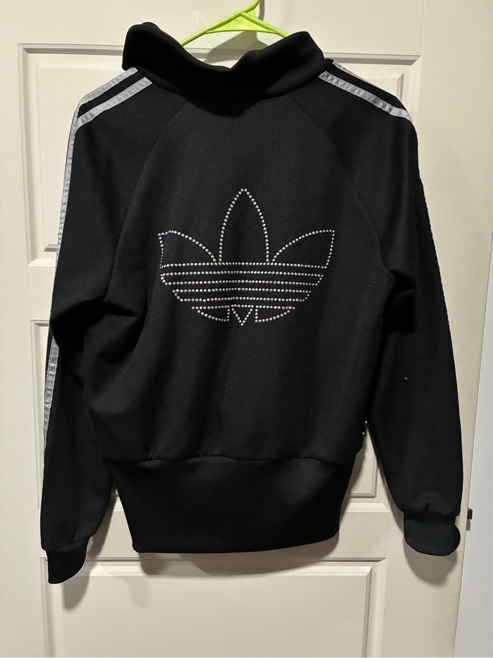 Adidas Women’s  Black Rhinestone Trefoil Track Jacket